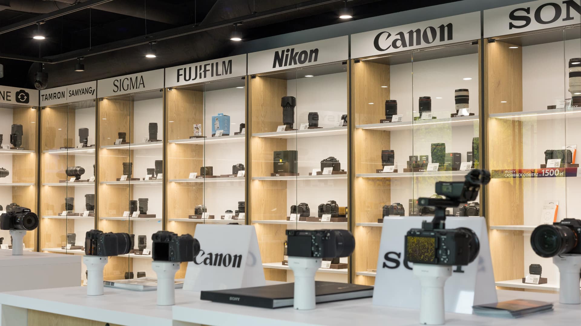 Cameras in a shop in Poznan, Poland, earlier this year. Pic: 