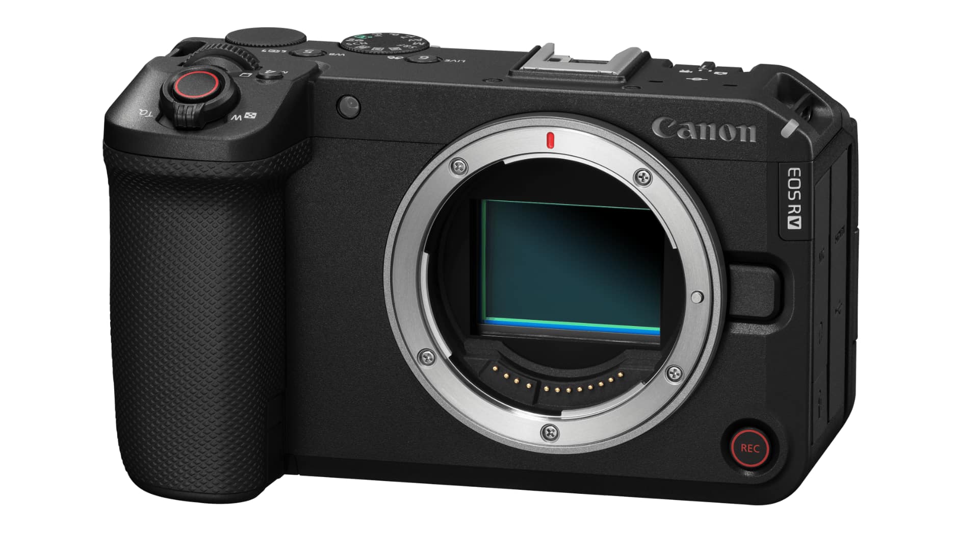 The Canon EOS R6 V is visibly a video-first model