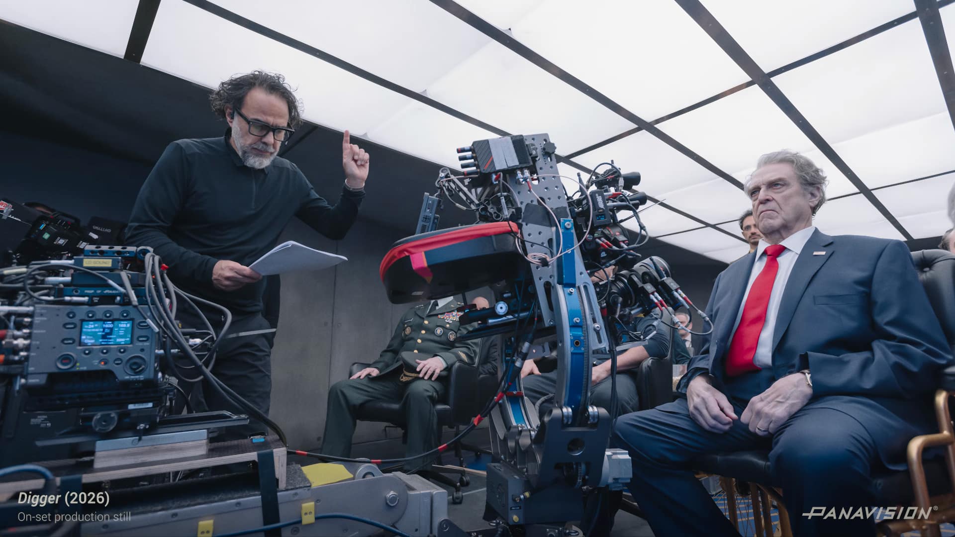 The VistaVision camera certainly looks striking on set. Pic: Panavision