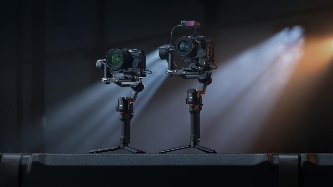 The DJI RS 4 Pro (2026 Combo) pairs the gimbal with the SDR Transmission system for integrated wireless monitoring