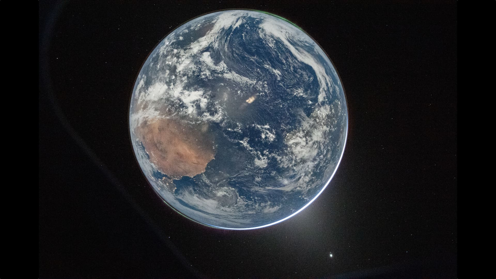 Hello World, taken by Artemis II Commander Reid Wiseman with a Nikon D5. Pic: NASA
