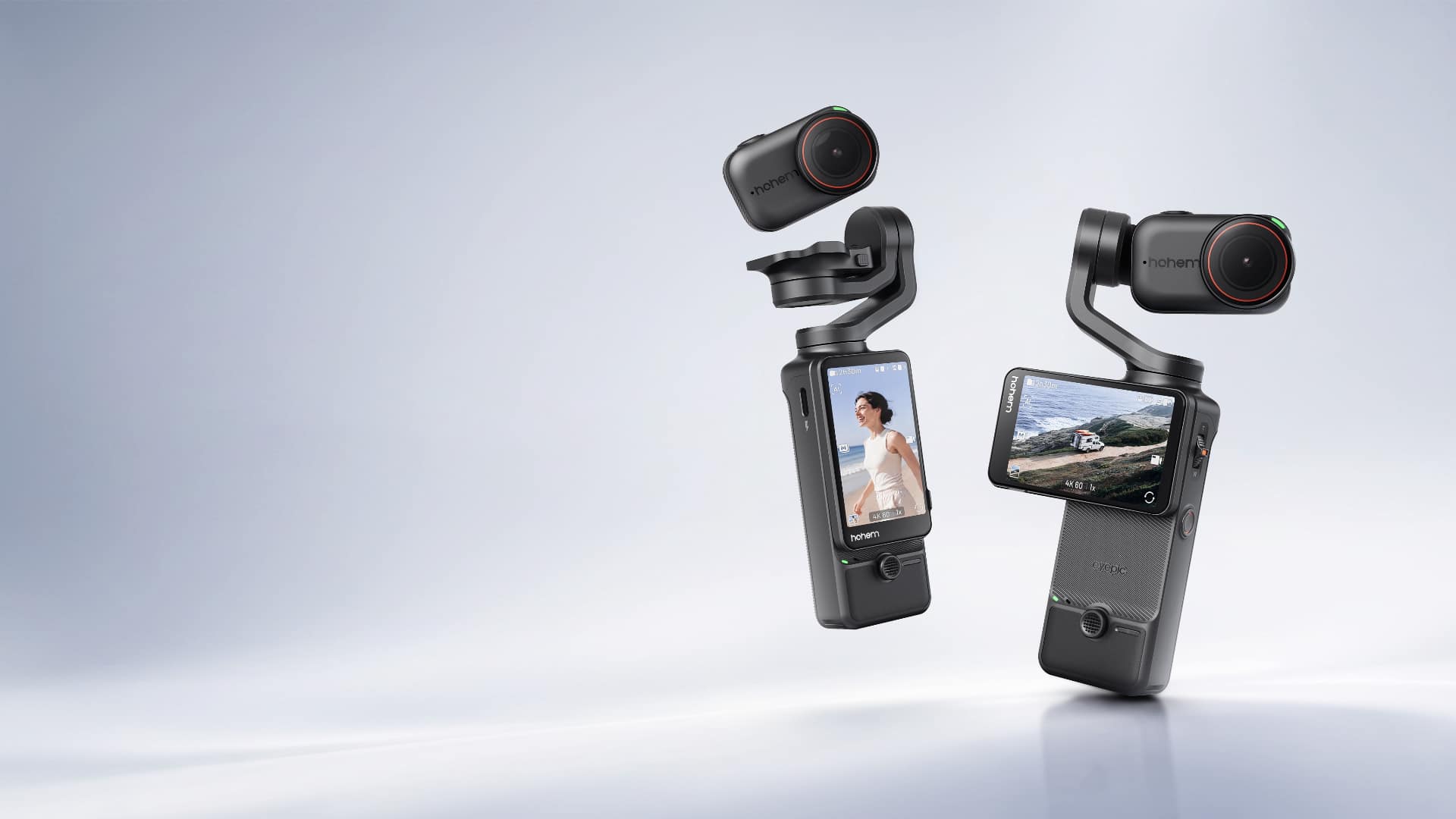 The Hohem Eyepic's camera unit detaches from its three-axis stabilized handle.