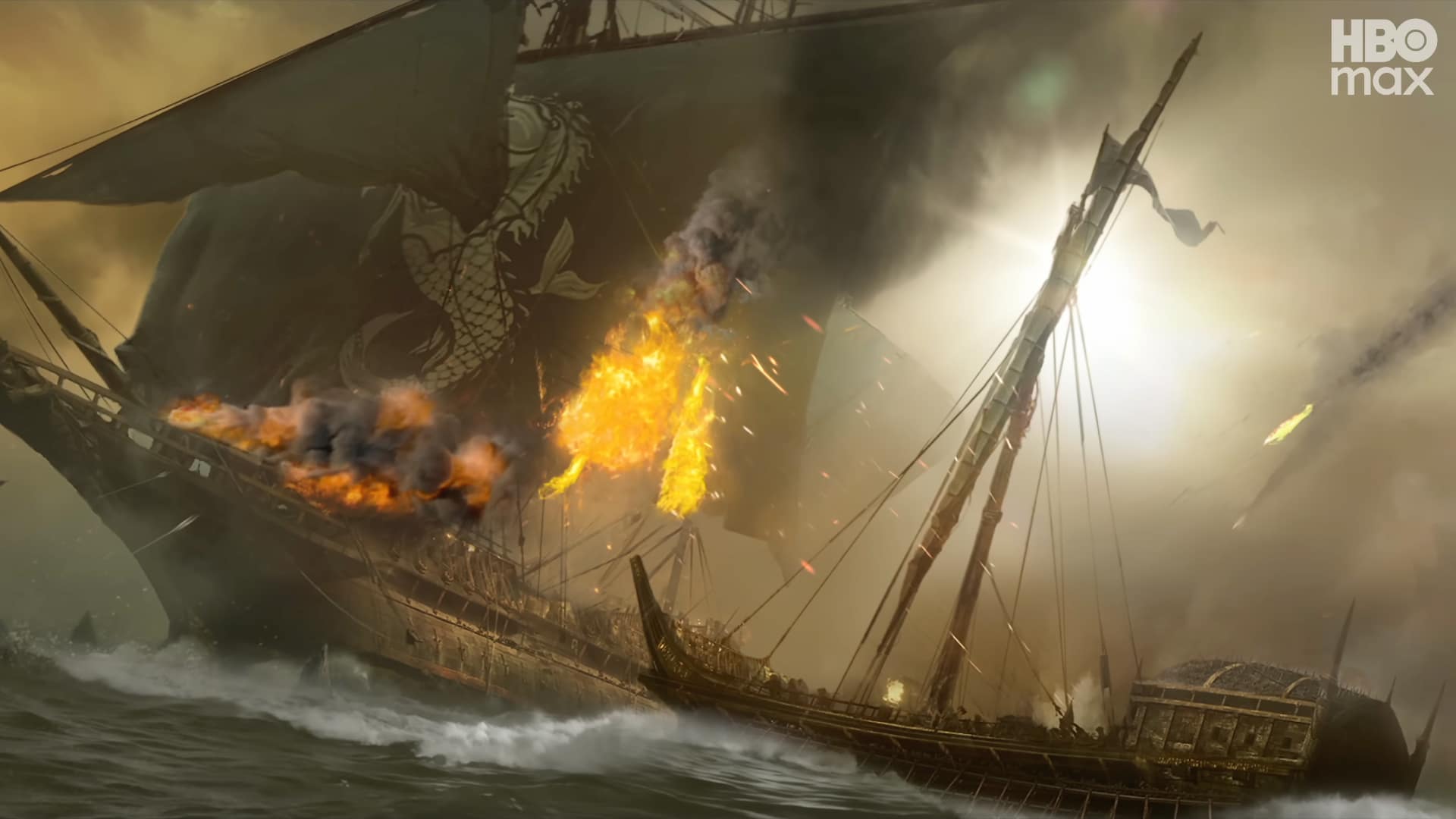 A finished VFX composite from the Battle of the Gullet in House of the Dragon season 3. All pics: HBO Max