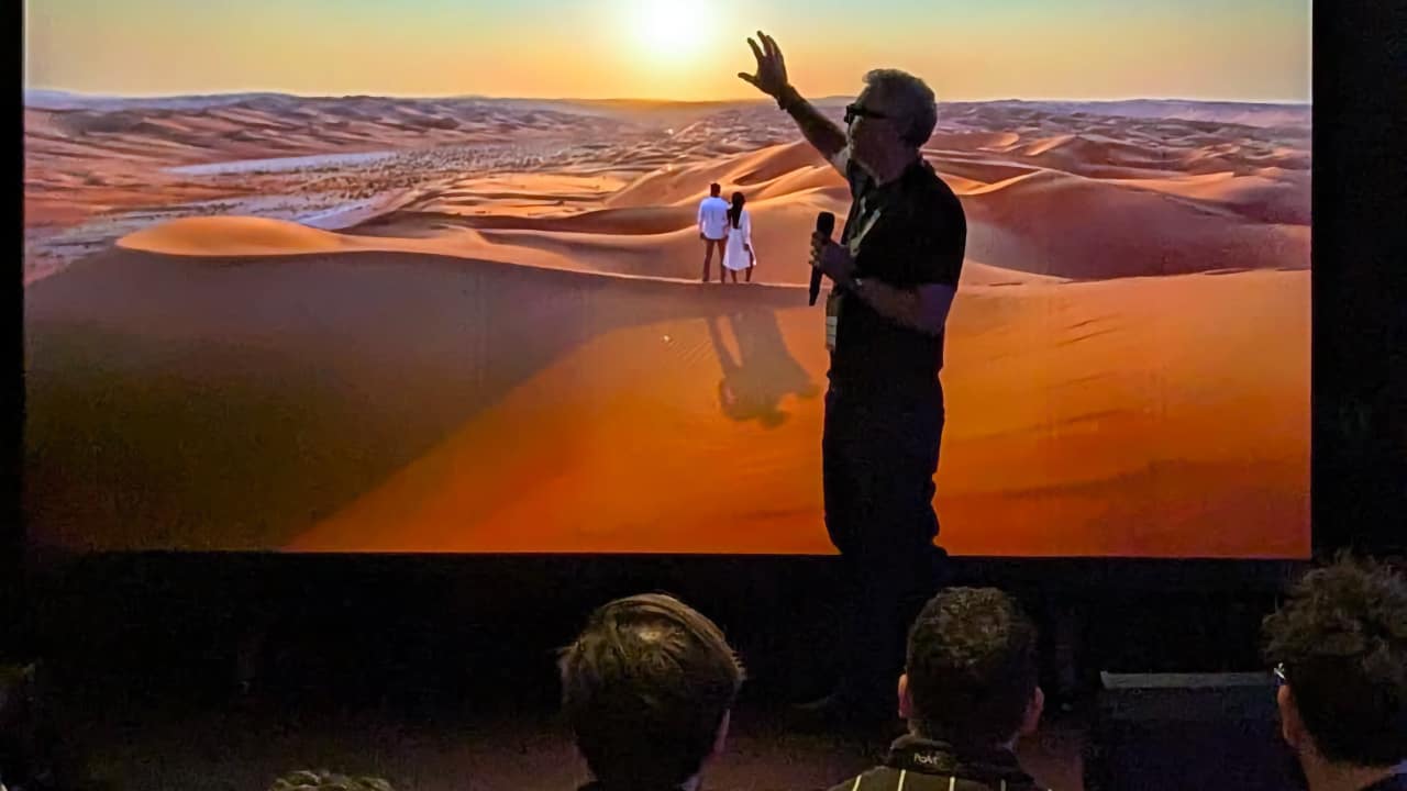 Brett Danton explaining how decisions made on set translate through to post