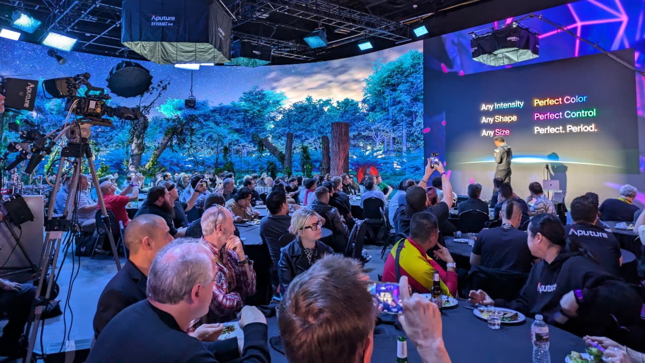 The Aputure event at the Vū virtual production stage in Las Vegas