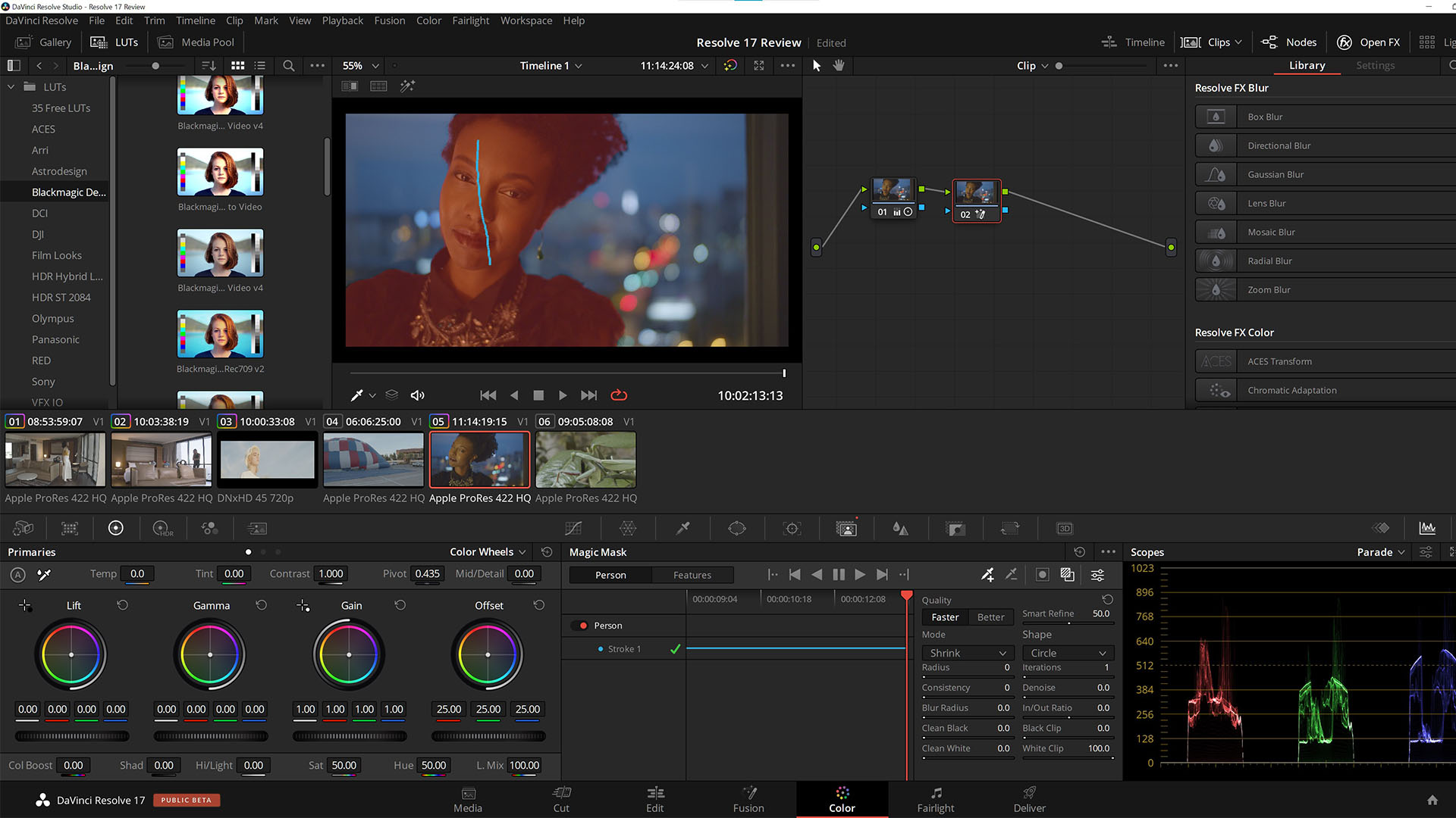 The new Magic Mask tool. Media files courtesy John Brawley, Peter Nearhos and Blackmagic Design.