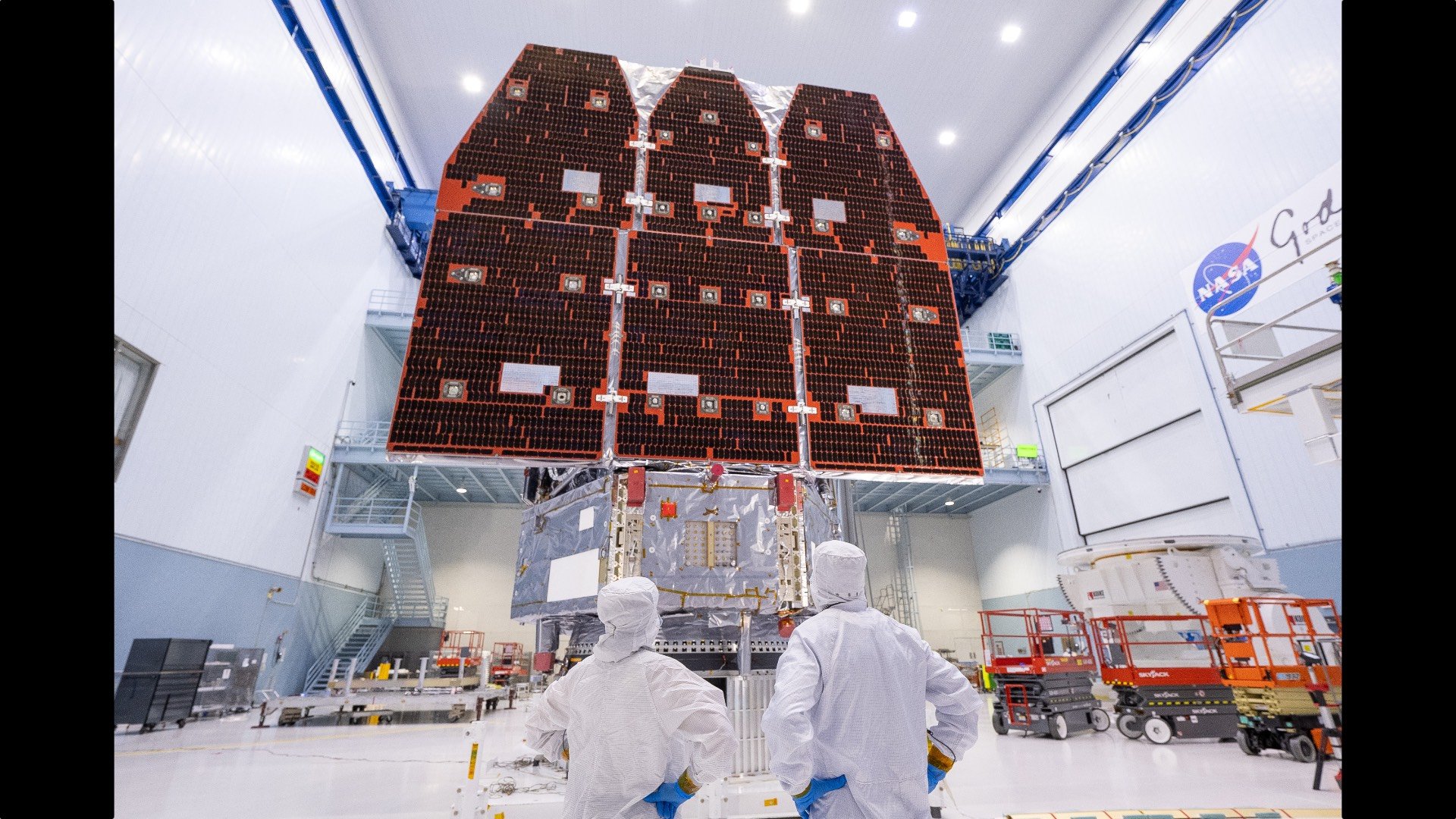 Over the course of several hours, technicians meticulously connected the inner and outer segments of NASA’s Nancy Grace Roman Space Telescope. Pic: NASA/Jolearra Tshiteya