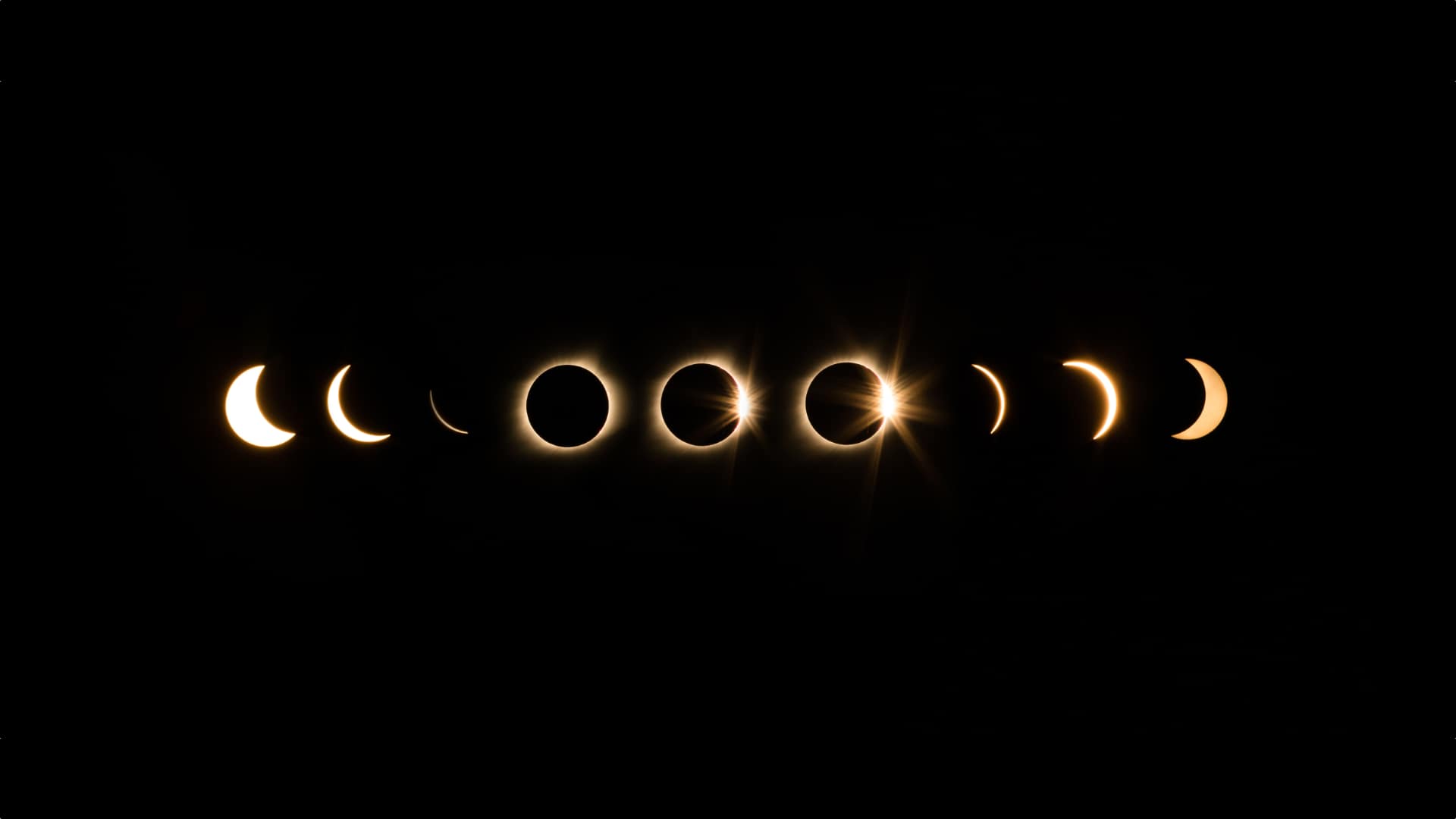 The full eclipse sequence from start to finish. Pic: 