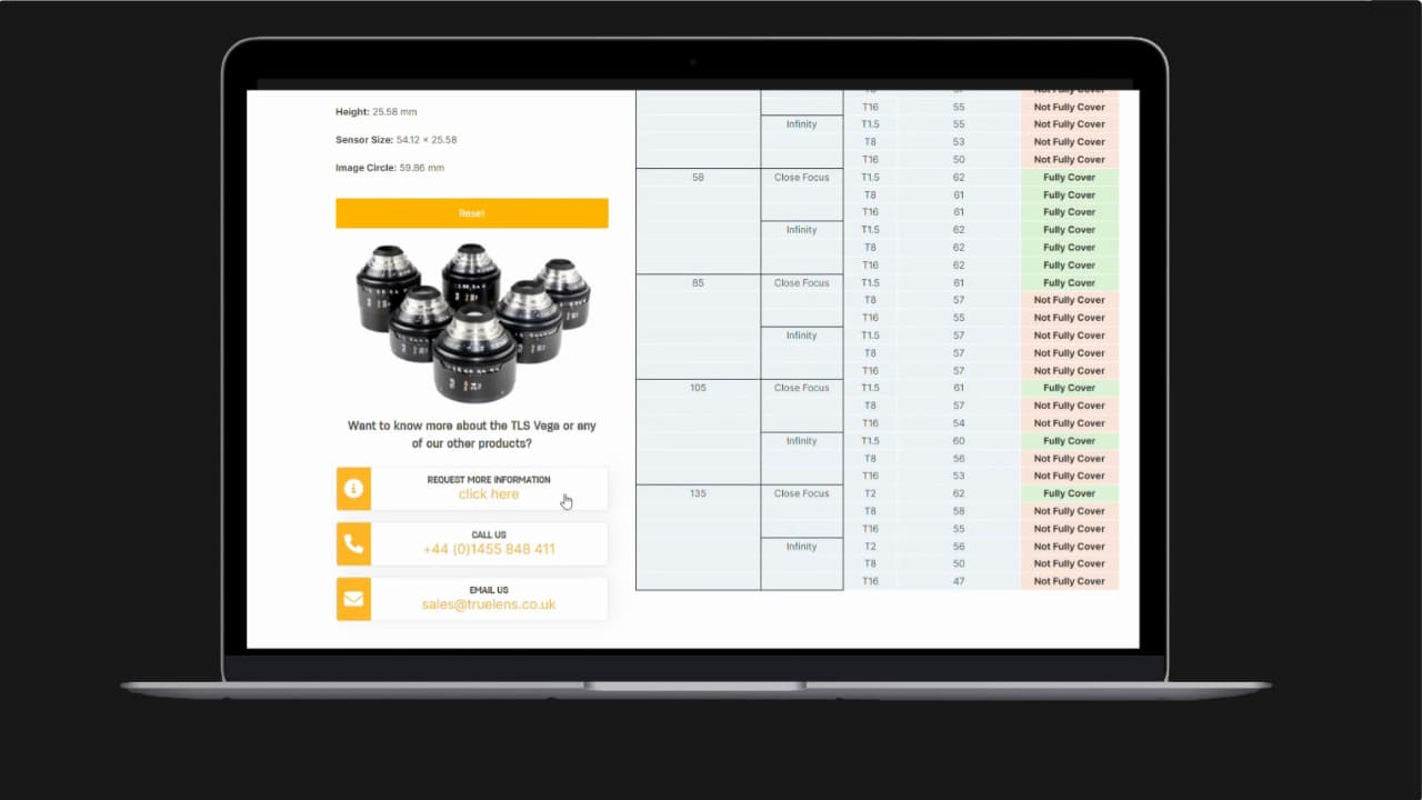 The new TLS Lens Coverage Tool is designed to be easy to use